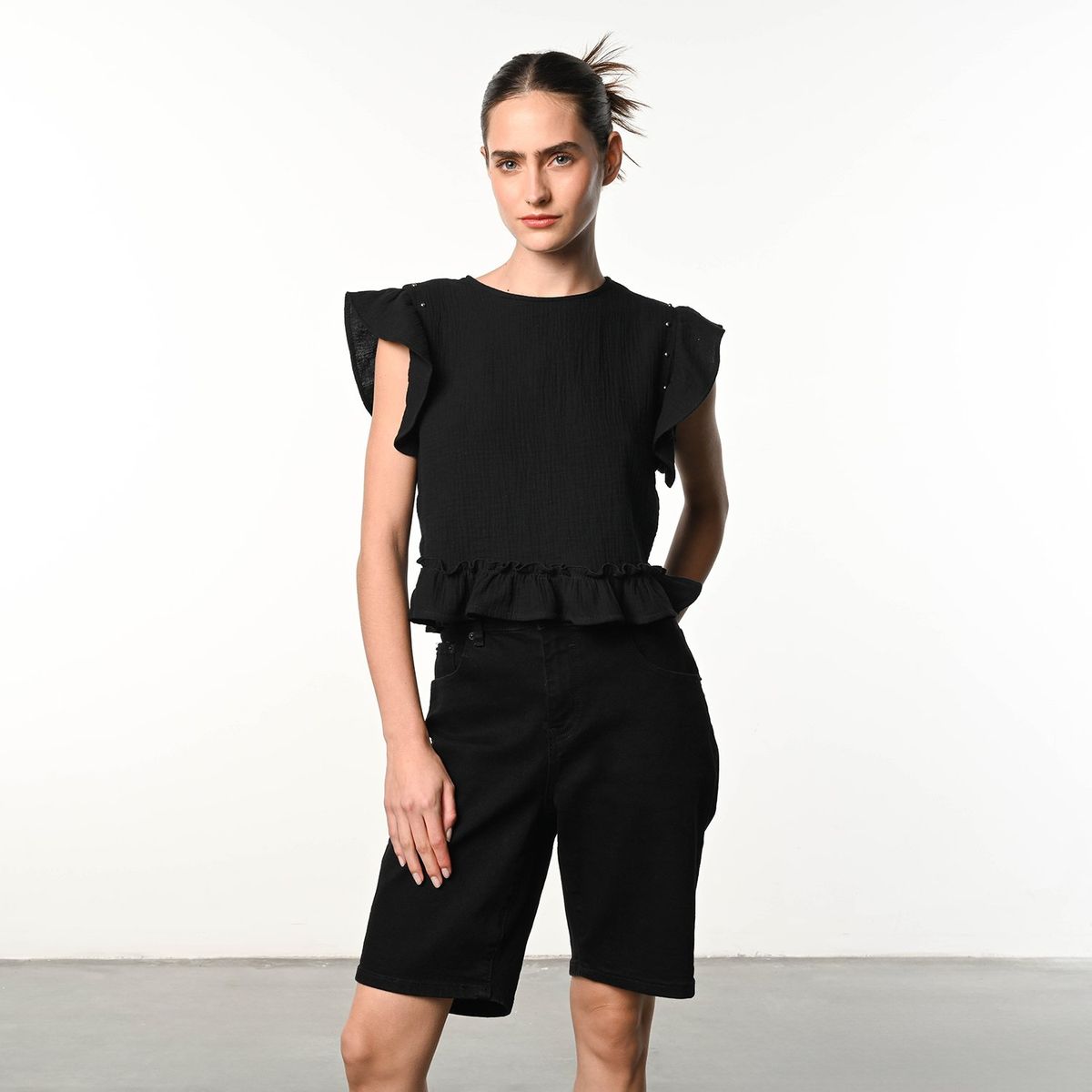 DENIMLAB - Blusa Mujer Manga corta de Algodón Denimlab 