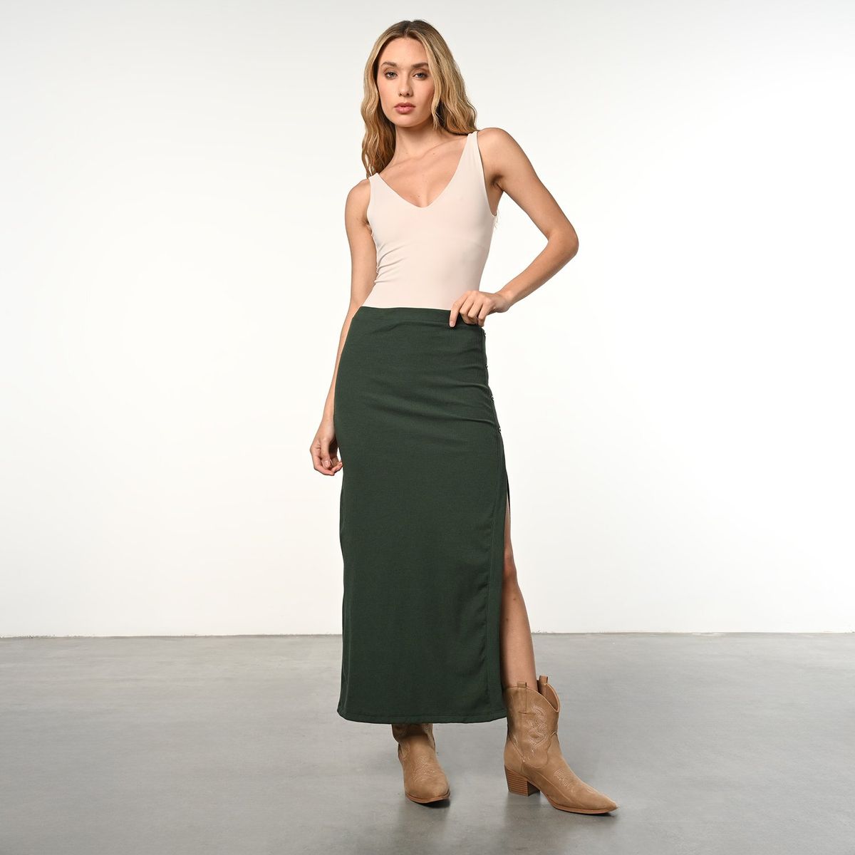 DENIMLAB - Falda Maxi Mujer de Algodón Denimlab