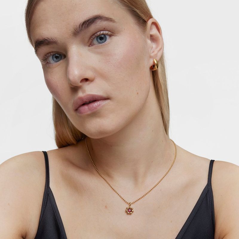 Gargantilla con baño de oro de 18 kt sobre plata con bolas 45 cm