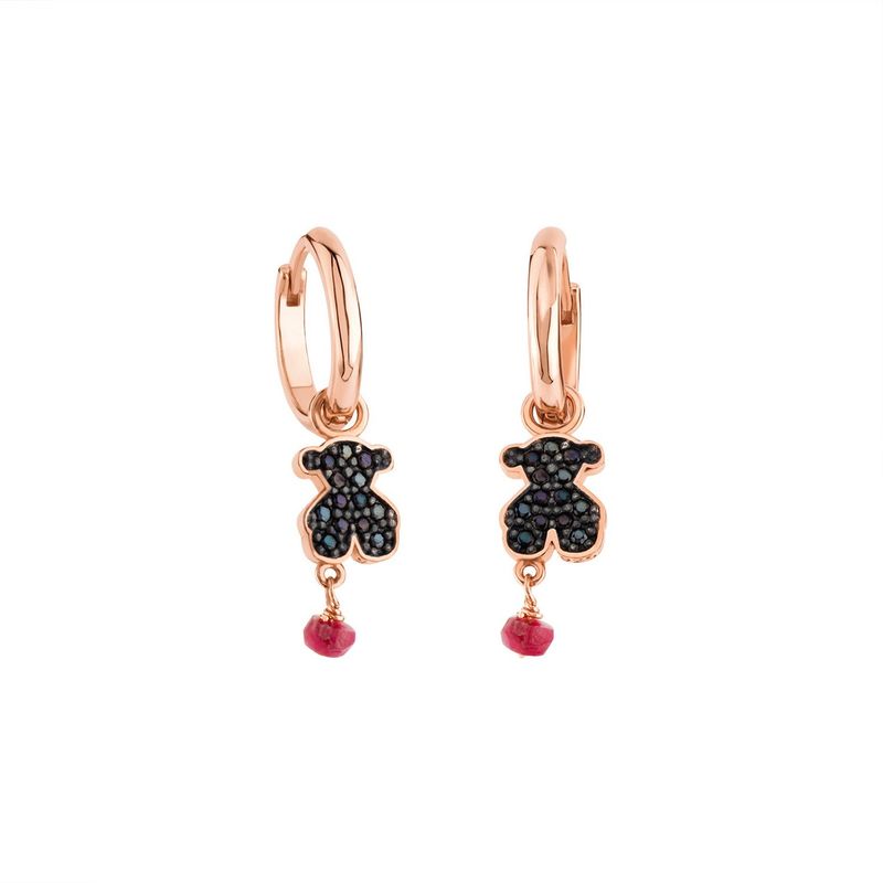 TOUS - Aretes Motif con baño de oro rosa 18 kt sobre plata