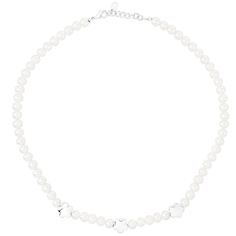 TOUS - Collar con perlas cultivadas y motivos flor de plata Bold Motif