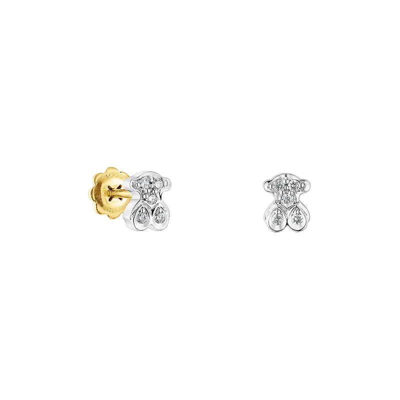 TOUS - Aretes oso de oro blanco y diamantes Puppies