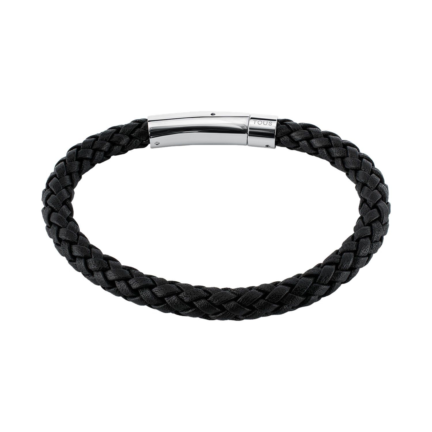 Pulsera TOUS Man en acero y cuero trenzado TOUS