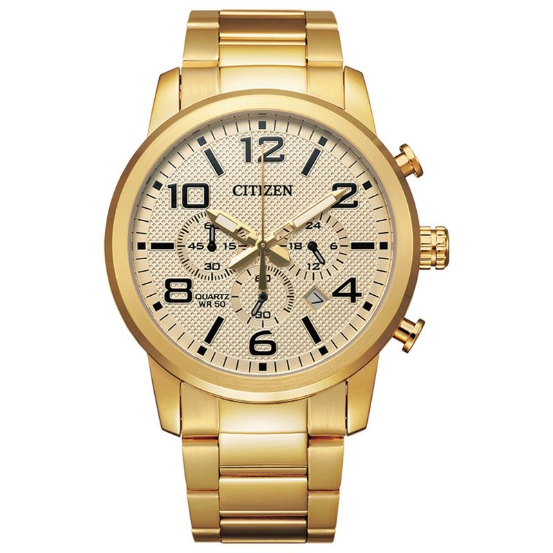 CITIZEN - Reloj Citizen Hombre Quartz. Reloj Acero inoxidable Dorado AN8052-55P