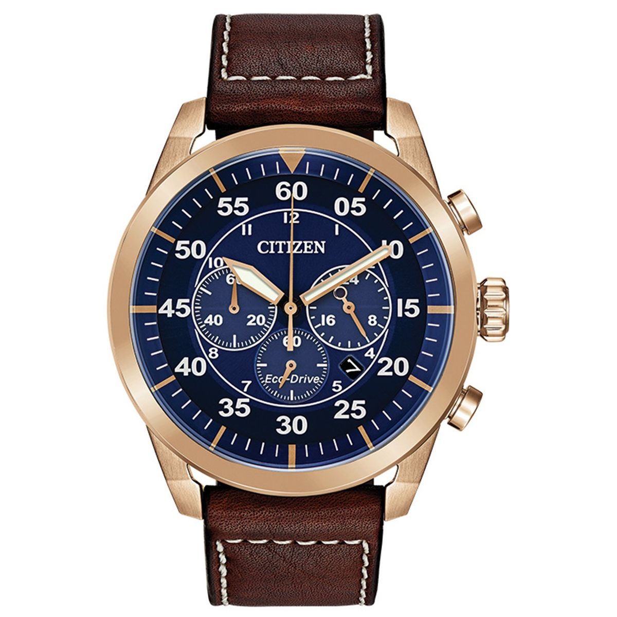 CITIZEN - Reloj Citizen Hombre Weekender. Reloj Cuero Café CA4213-18L