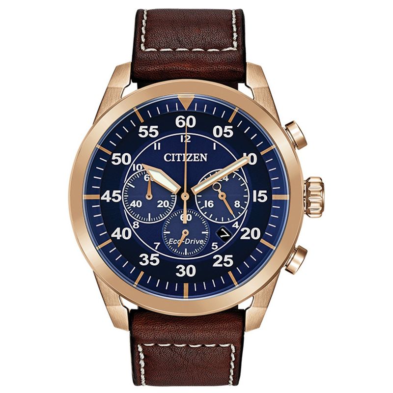 CITIZEN - Reloj Citizen Hombre Weekender. Reloj Cuero Café CA4213-18L