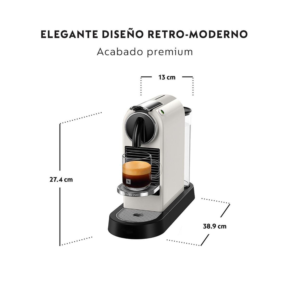 NESPRESSO - Cafetera de Cápsula Nespresso D113-US-WH-NE2 
