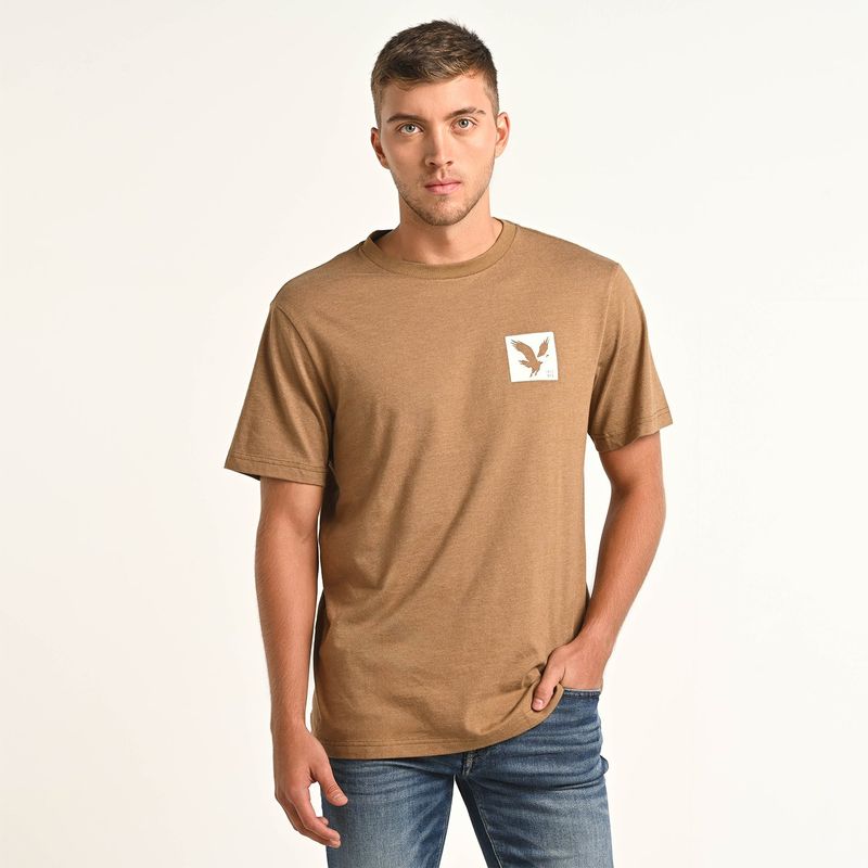 AMERICAN EAGLE - Camiseta Hombre Manga corta con Logo de Algodón American Eagle 