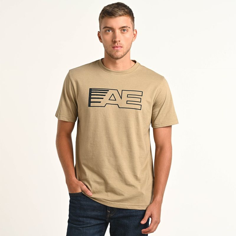 AMERICAN EAGLE - Camiseta Hombre Manga corta con Estampado de Algodón American Eagle 