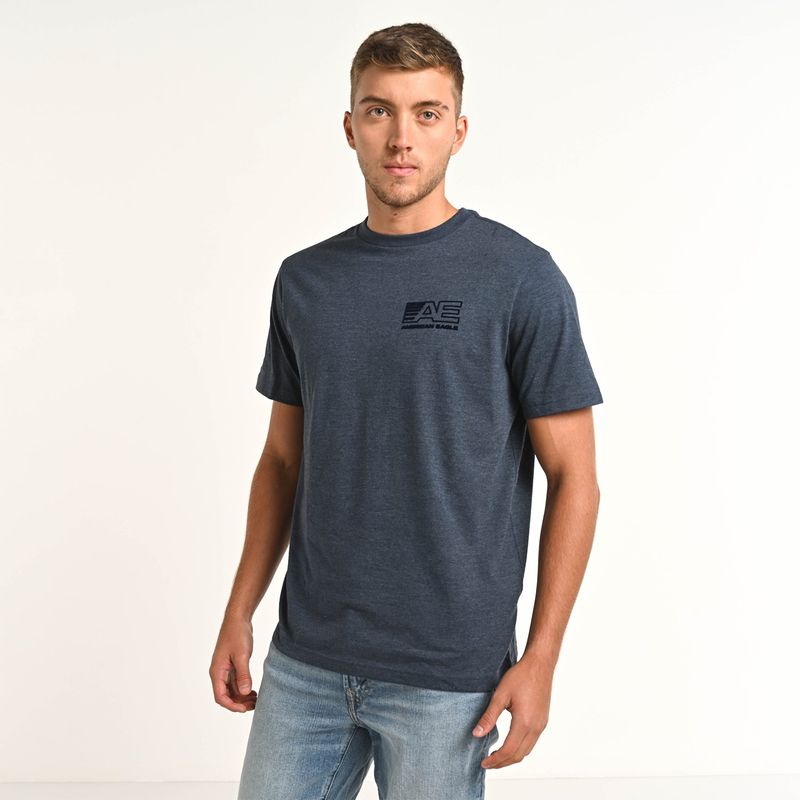 AMERICAN EAGLE - Camiseta Hombre Manga corta con Logo de Algodón American Eagle