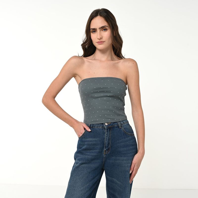 SYBILLA - Blusa Mujer Con aplique Sin mangas de Algodón Sybilla