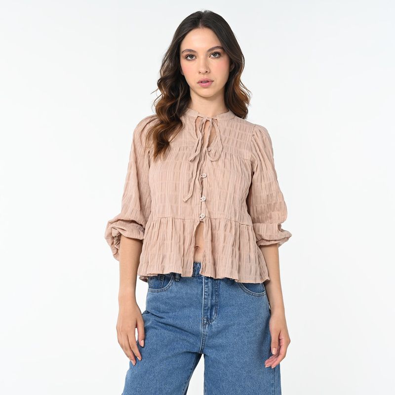 SYBILLA - Blusa Mujer Manga larga de Algodón Sybilla