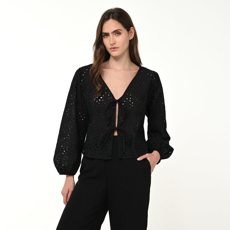 SYBILLA - Blusa Mujer Manga larga de Algodón Sybilla