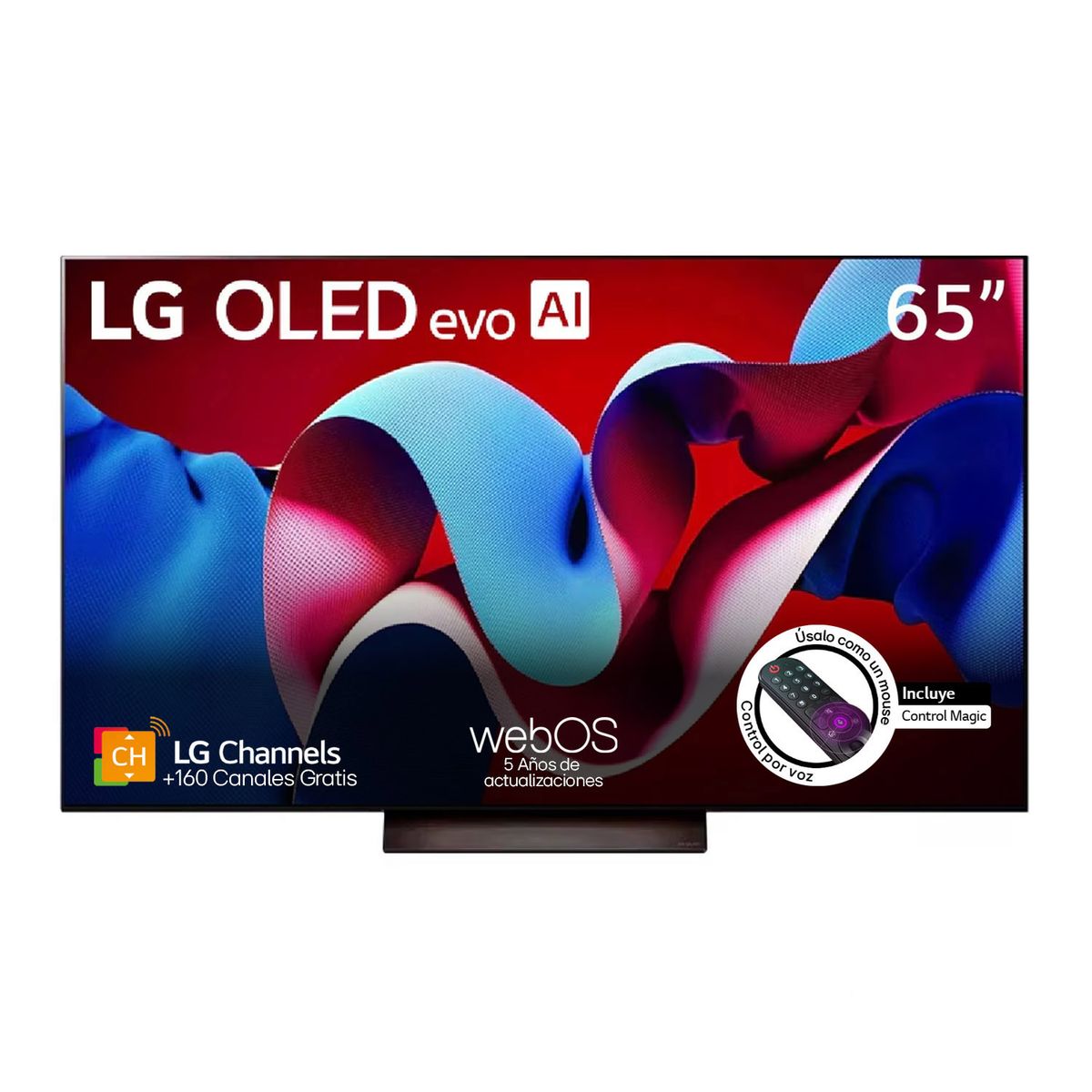 LG - Televisor LG OLED 65 pulgadas 4K UHD Smart TV AI WebOs 24 OLED65C4PSA Incluye Magic Remote