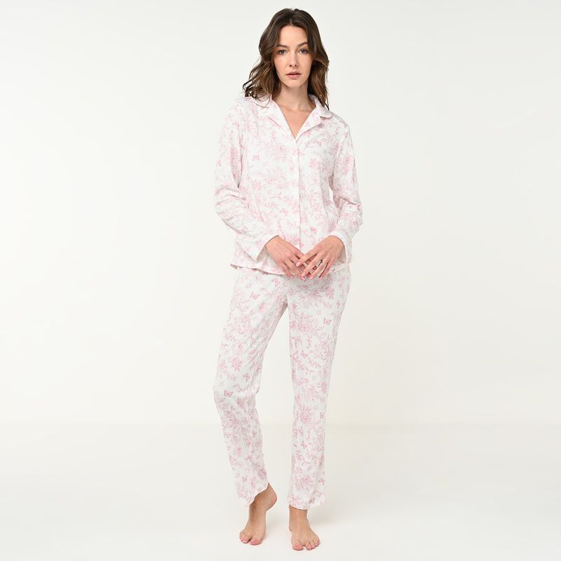 SOUTHLAND - Conjunto pijama navideña mujer pantalón y manga larga Southland