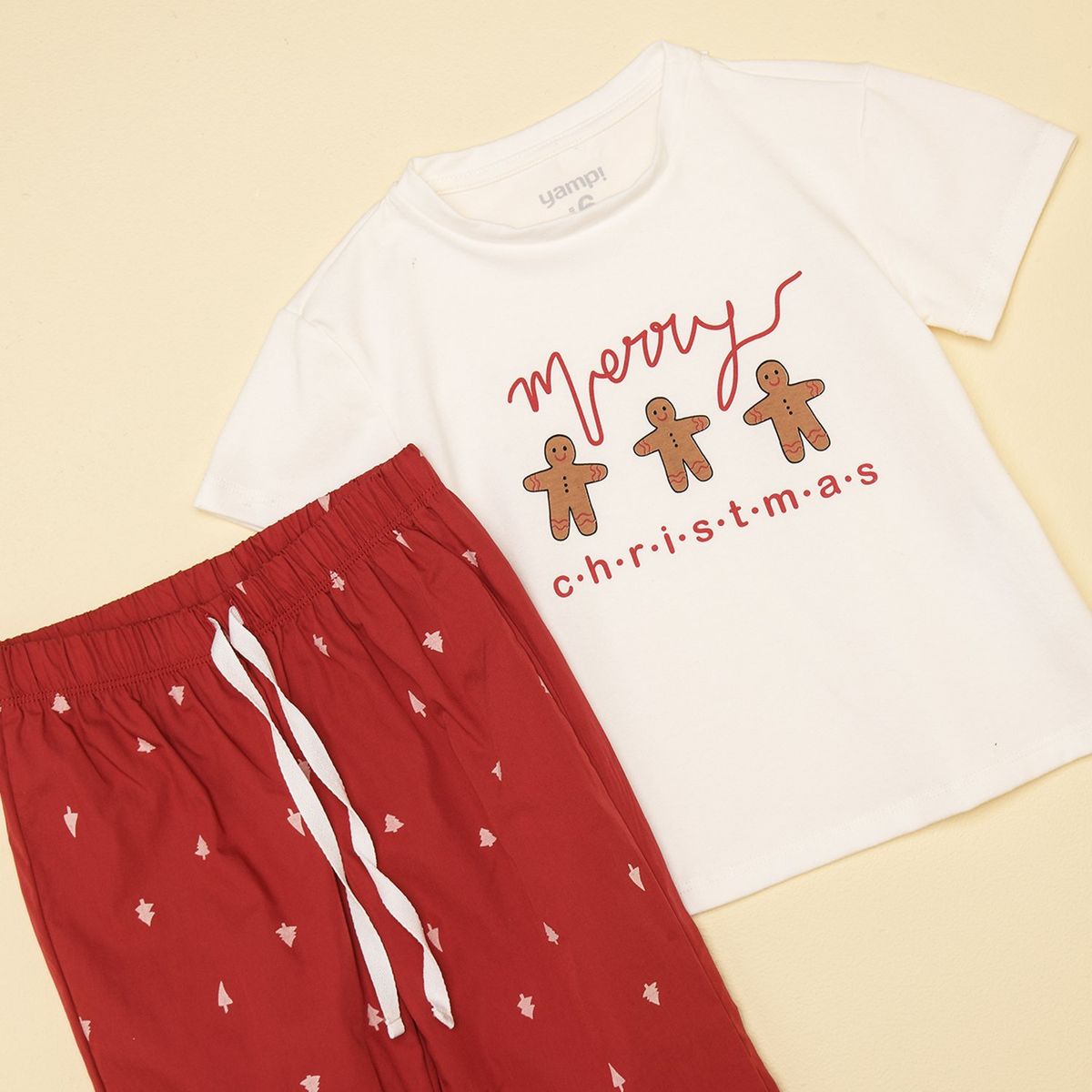 YAMP - Pijama para Niña 2 piezas con Estampado Cintura elásticada Manga corta Yamp