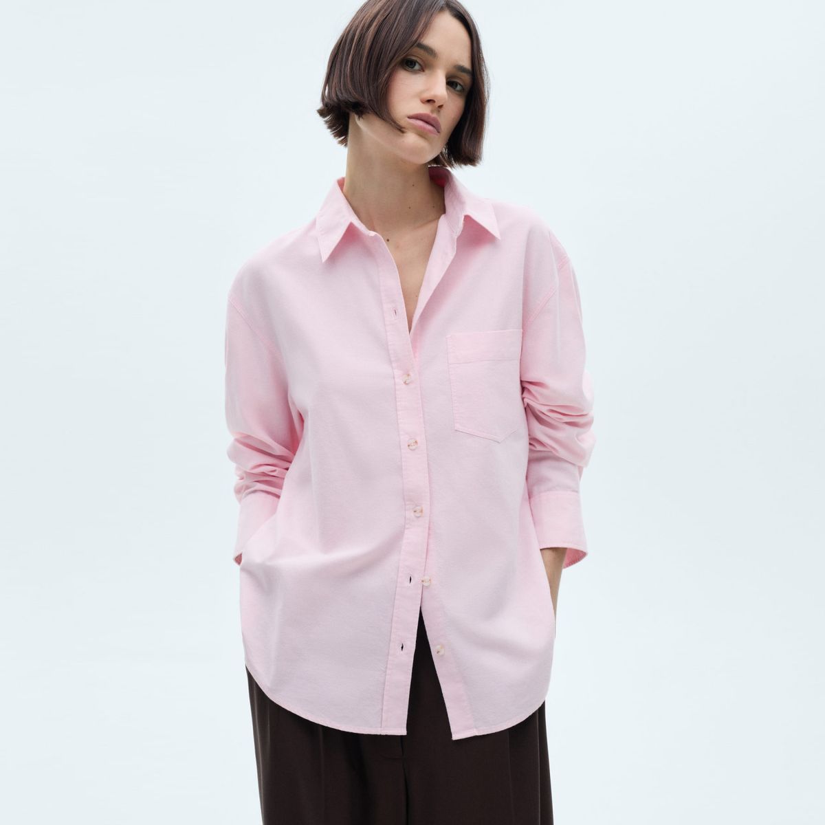 MANGO - Camisa Mujer Manga larga de Algodón MANGO