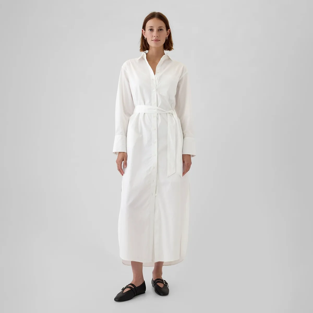 GAP - Vestido Mujer Largo Anudado de Algodón orgánico GAP