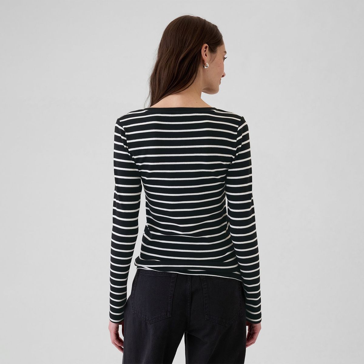 GAP - Camiseta Mujer de Rayas Manga larga de Algodón GAP