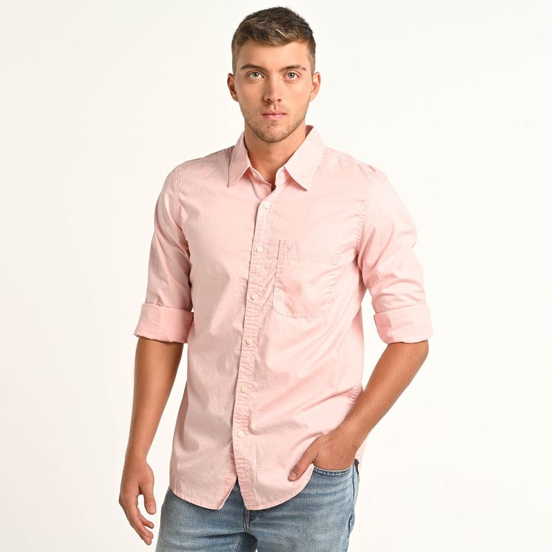 AMERICAN EAGLE - Camisa Hombre Manga larga Slim de Algodón American Eagle