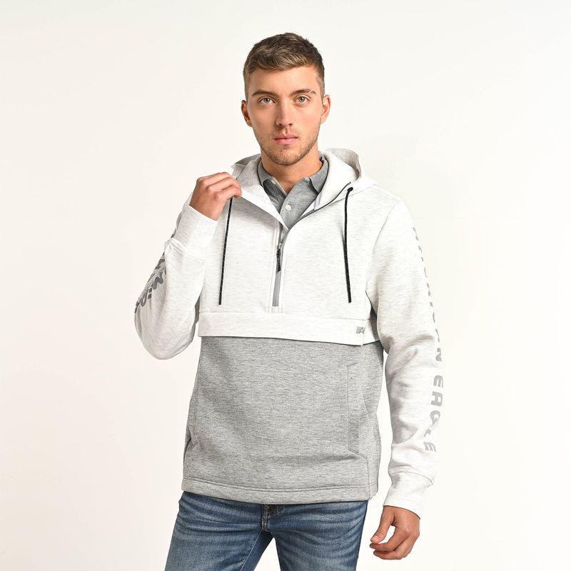 AMERICAN EAGLE - Hoodie Hombre con Logo de Algodón American Eagle