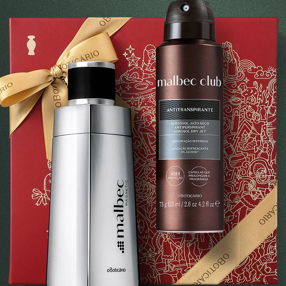 MALBEC - Set de Perfume Hombre Malbec O Boticario Incluye: Perfume Malbec Eau de toilette Magnetic 100 ml , Desodorante Malbec Antit Club 75G