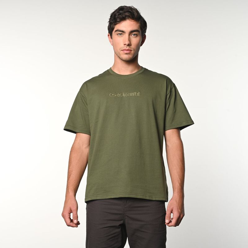 ECKO - Camiseta Hombre Manga corta con Bordado de Algodón Ecko
