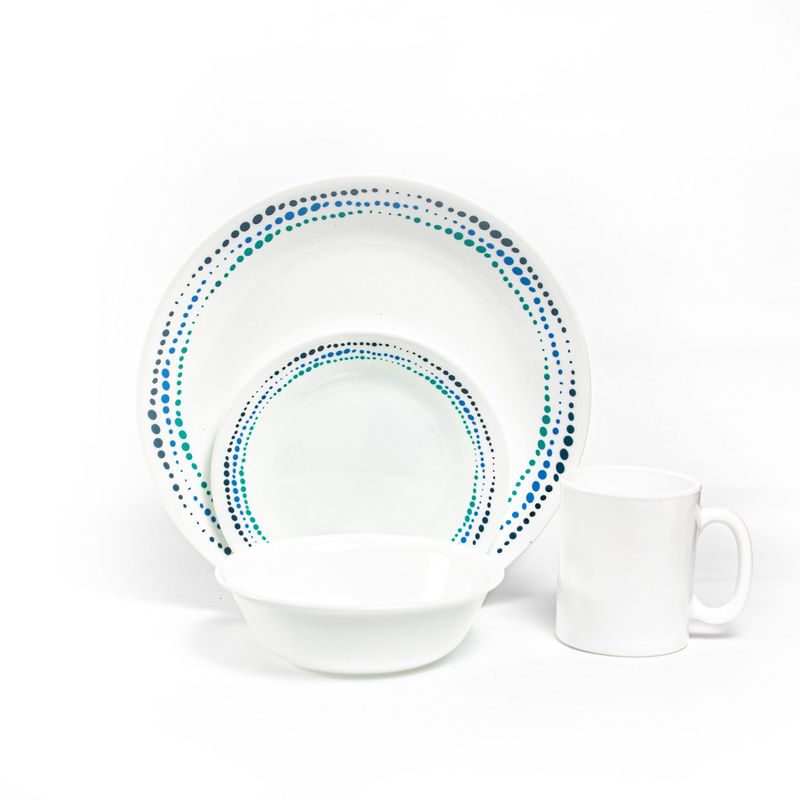 CORELLE - Vajilla Corelle: 4 Puestos 16 piezas Ocean Blues