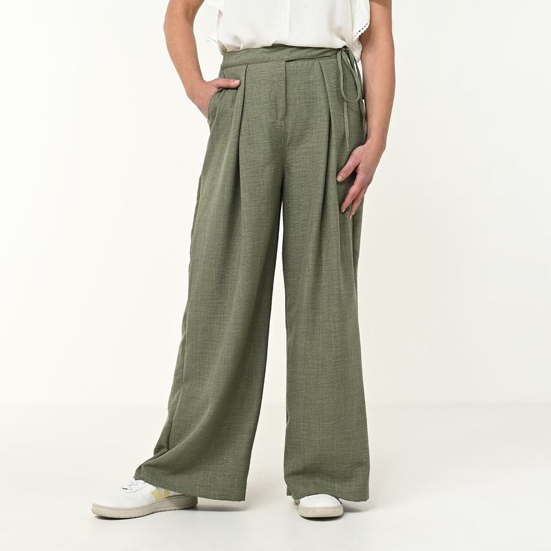 NEWPORT - Pantalón Wide Leg Mujer Tiro alto Newport