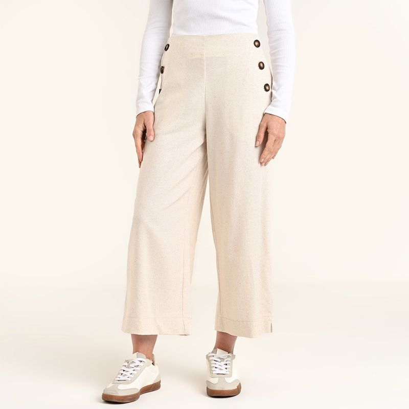 NEWPORT - Pantalón Wide leg Mujer Tiro alto Newport