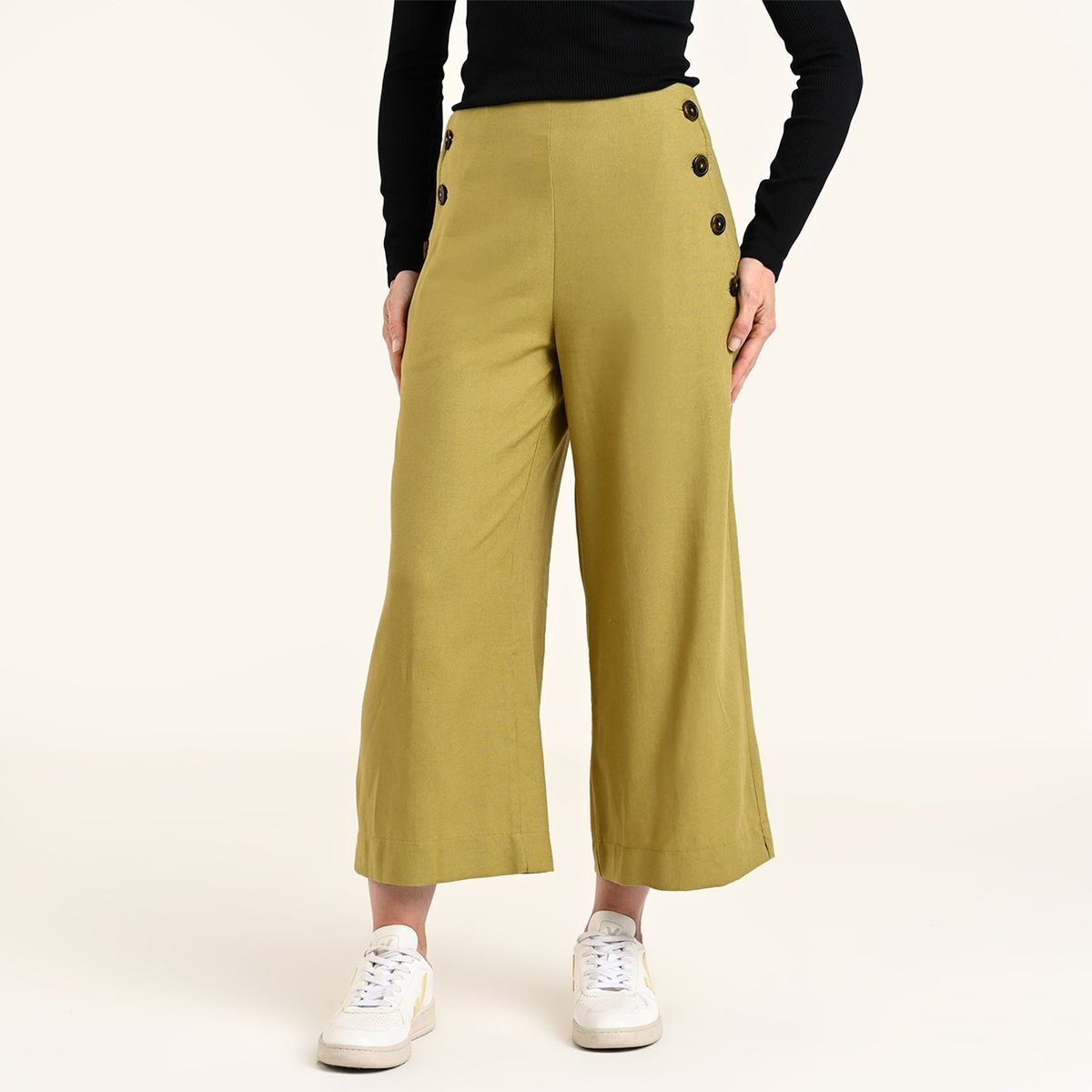 NEWPORT - Pantalón Wide leg Mujer Tiro alto Newport