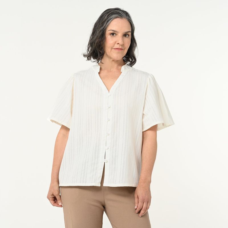 NEWPORT - Camisa Mujer Manga corta de Algodón Newport