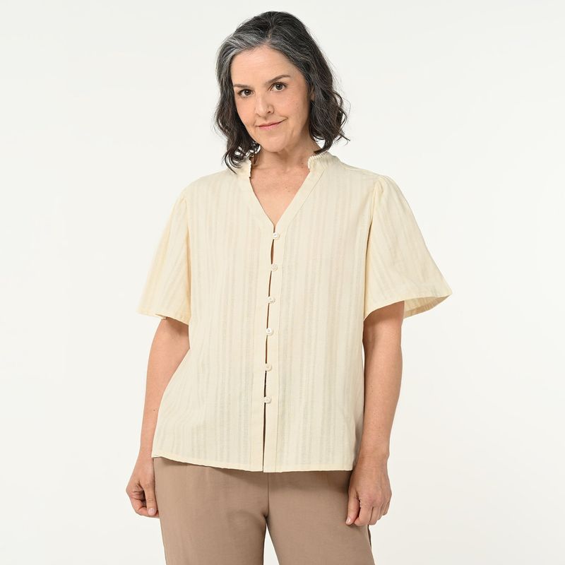NEWPORT - Camisa Mujer Manga corta de Algodón Newport