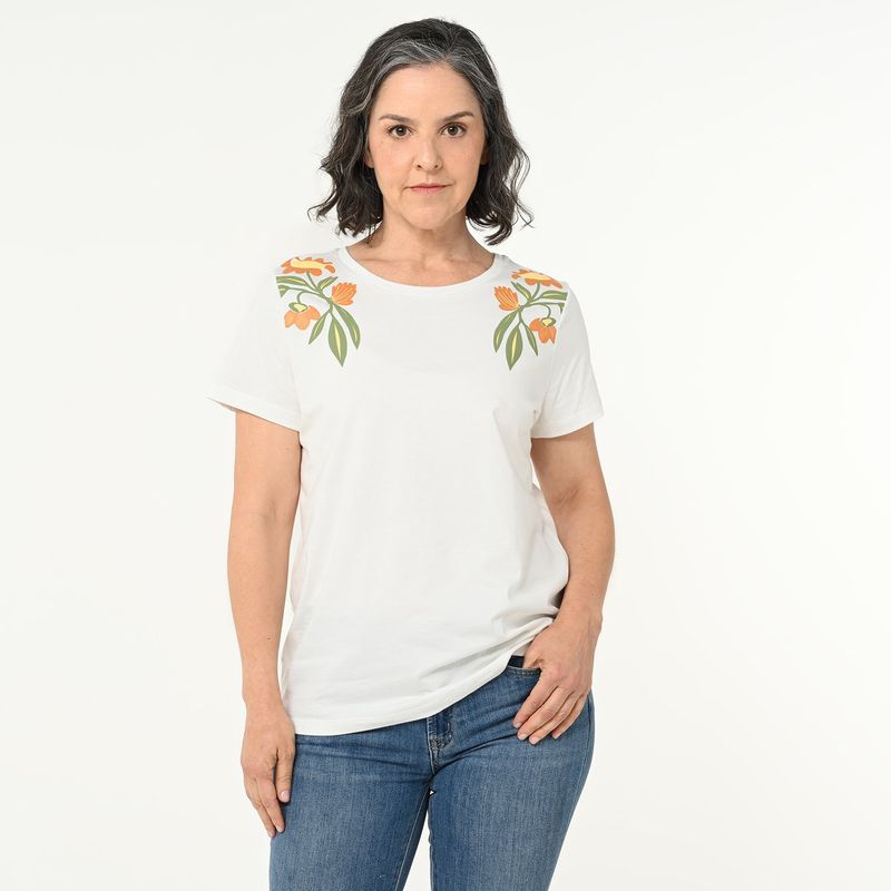 NEWPORT - Camiseta Mujer con Estampado Manga corta de Algodón Newport