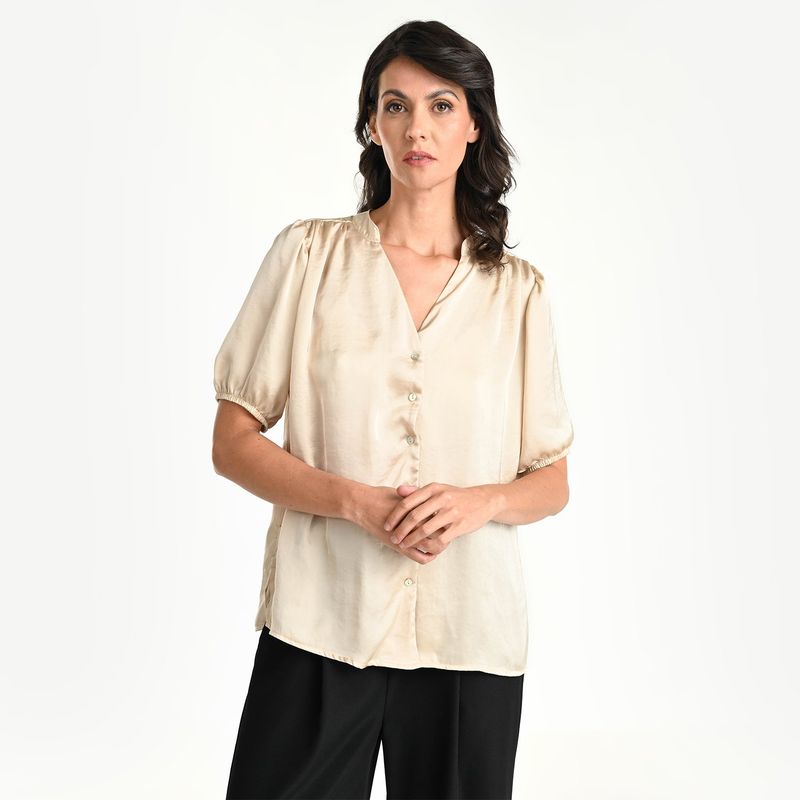 SOUTHLAND - Camisa Mujer Manga corta globo Southland