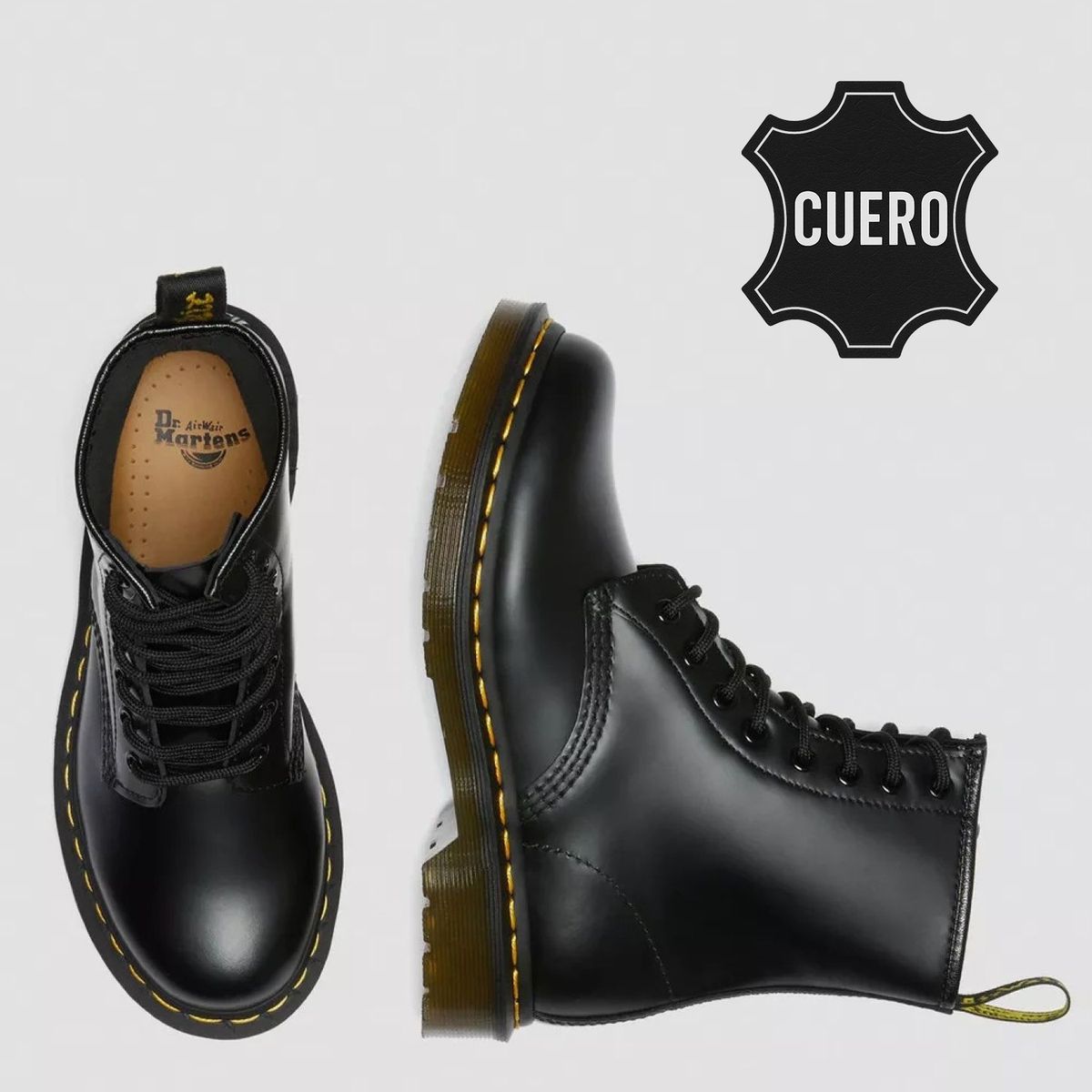 DR MARTENS - Botas Dr. Martens para Mujer en cuero 1460 Black Smooth