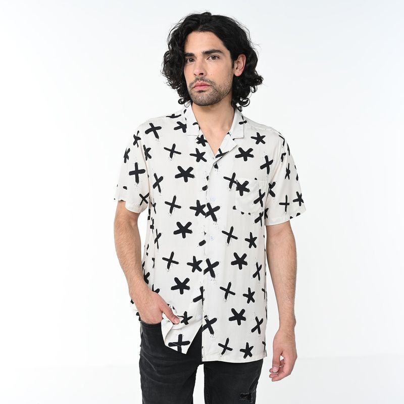 MOSSIMO - Camisa Hombre con Estampado Manga corta Mossimo