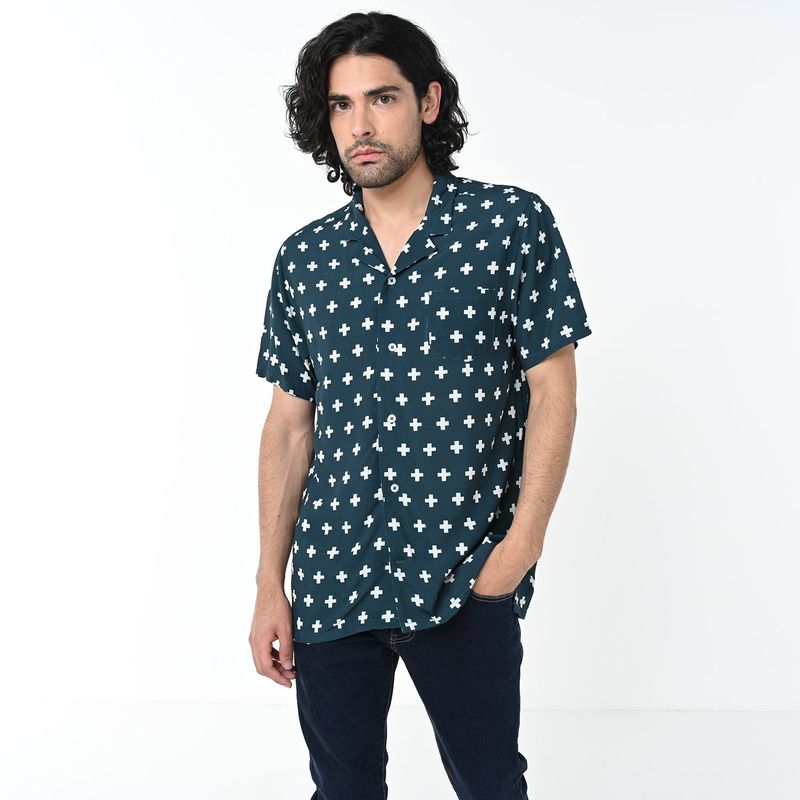MOSSIMO - Camisa Hombre con Estampado Manga corta Mossimo