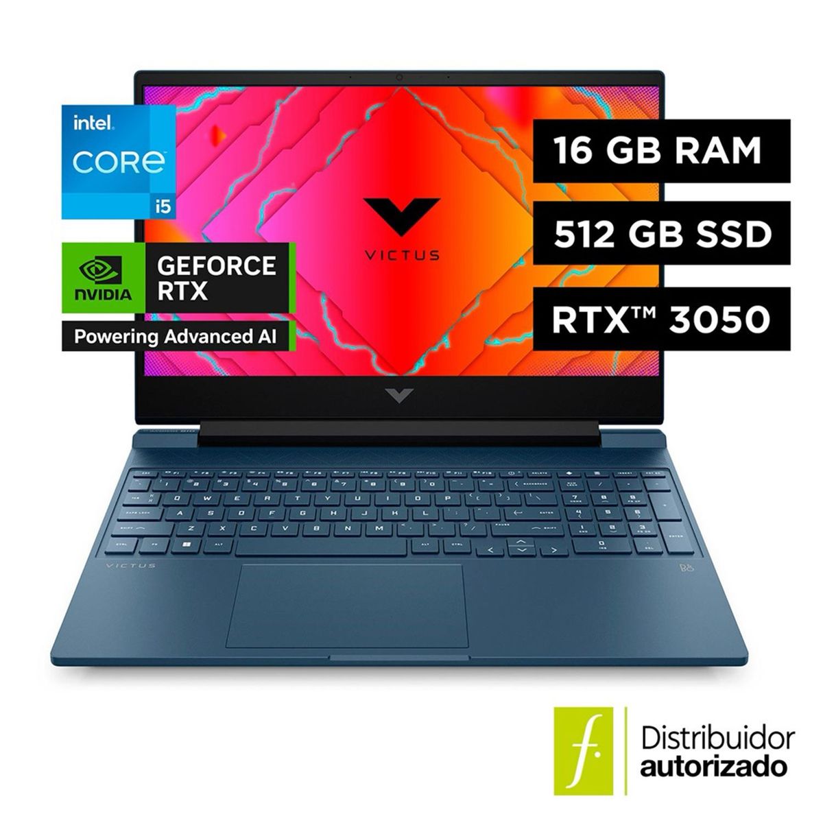 HP - Portátil HP Victus Gaming | Intel® Core i5 | 16GB RAM | 512GB SSD Almacenamiento| NVIDIA® GeForce RTX 3050 | Windows 11 | 15.6 pulgadas | 15-fa0022la | Computador portátil gaming