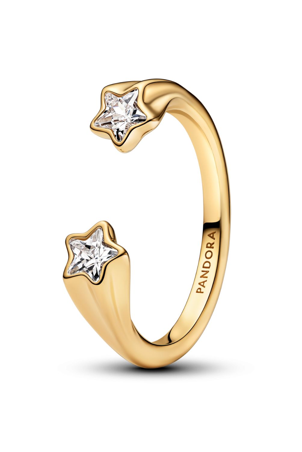PANDORA - Anillo Pandora Abierto Estrella Fugaces Recubrimiento en Oro 