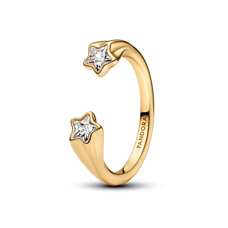 PANDORA - Anillo Pandora Abierto Estrella Fugaces Recubrimiento en Oro 