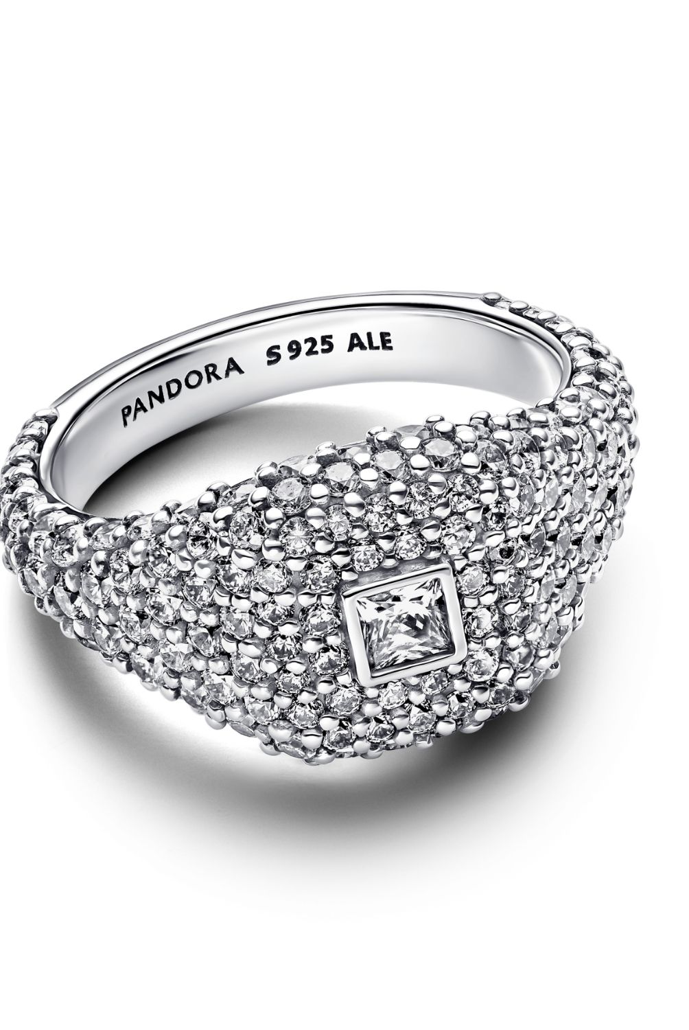 PANDORA - Anillo Pandora Cocktail Cuadrado en Pavé Plata Esterlina 