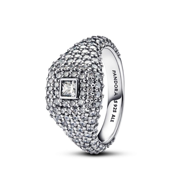 PANDORA - Anillo Pandora Cocktail Cuadrado en Pavé Plata Esterlina 