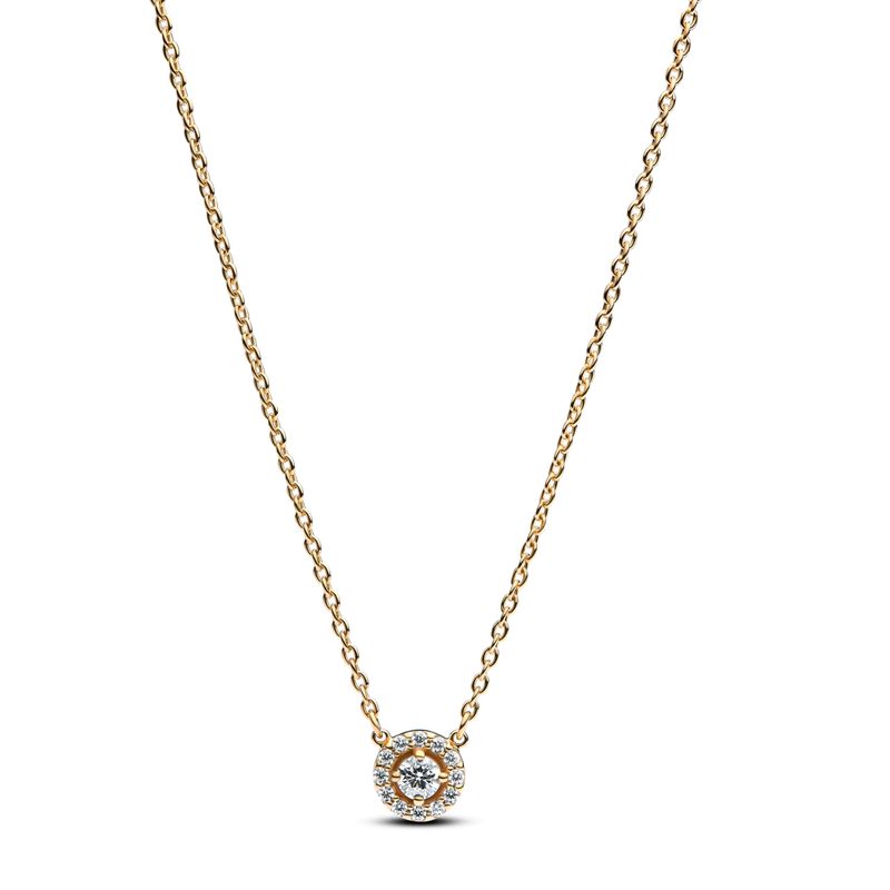 PANDORA - Collar Pandora Halo Redondo en Pavé Recubrimiento en Oro
