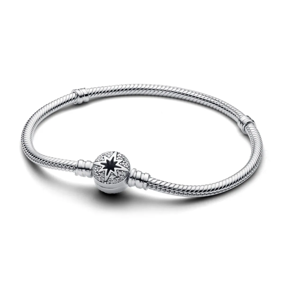 PANDORA - Brazalete Pandora Moments Cadena de Serpiente con Cierre de Estrella Polar Plata Esterlina