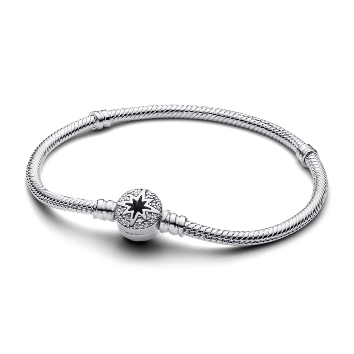 PANDORA - Brazalete Pandora Moments Cadena de Serpiente con Cierre de Estrella Polar Plata Esterlina