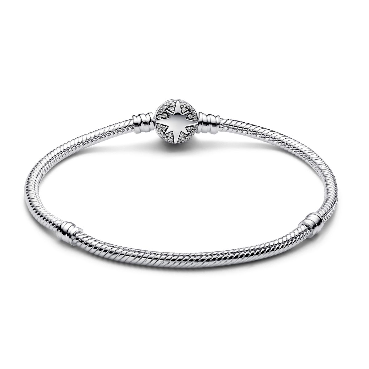 PANDORA - Brazalete Pandora Moments Cadena de Serpiente con Cierre de Estrella Polar Plata Esterlina