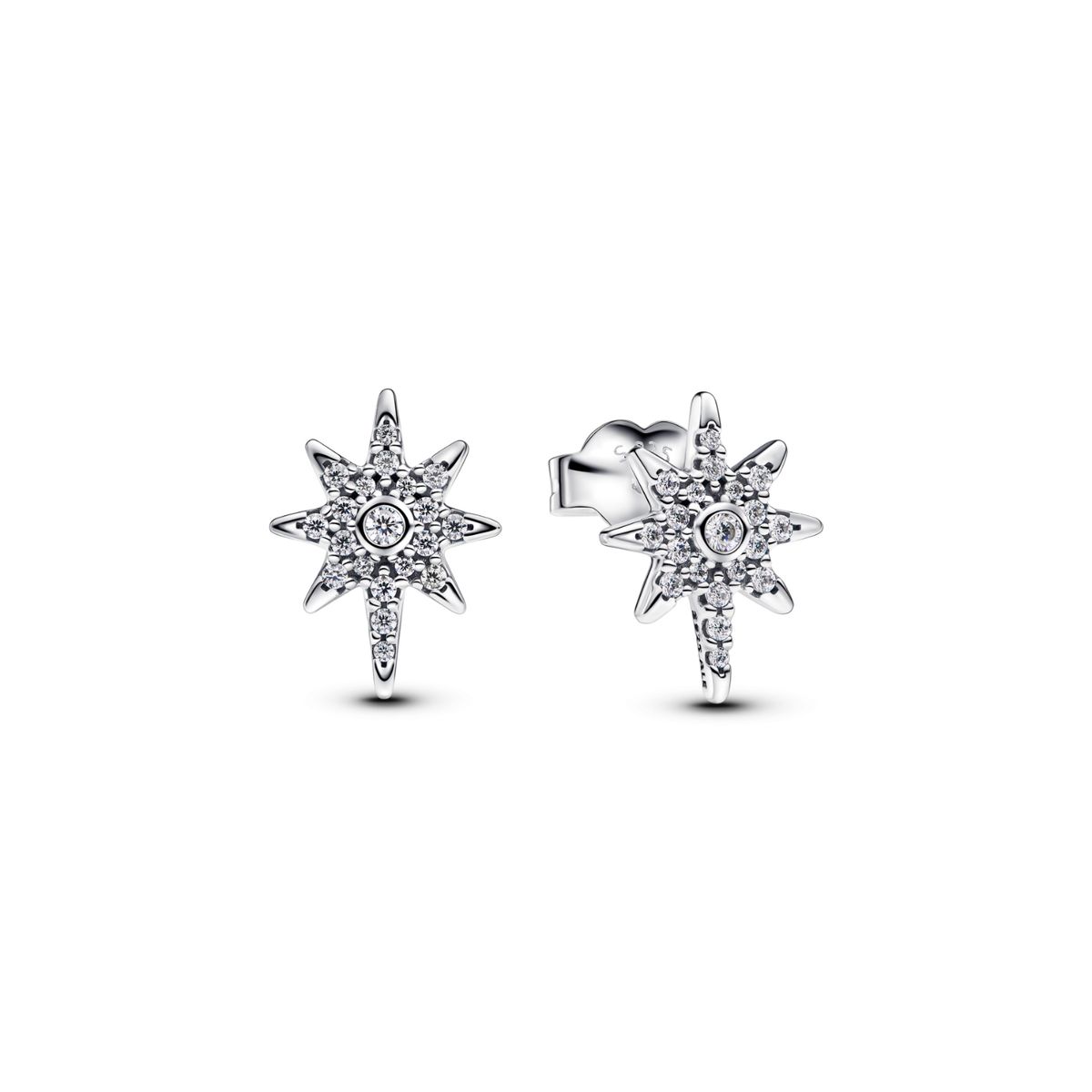 PANDORA - Aretes Pandora Botón Estrella Polar Brillante Plata Esterlina