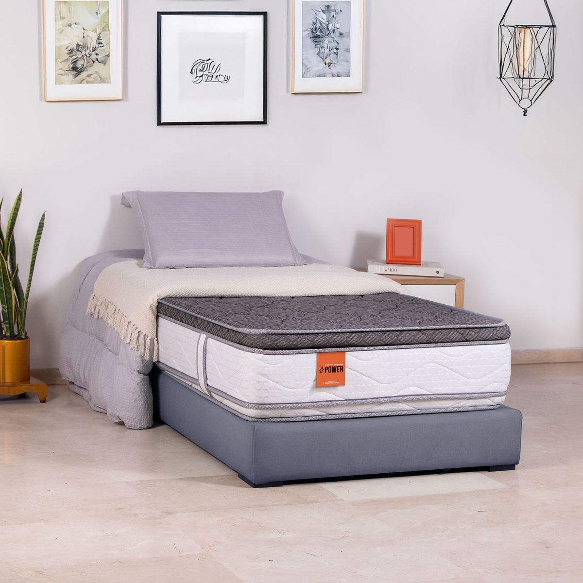 COLCHONES ROMANCE RELAX - Colchon Sencillo Firme Ortopédico Doble Cara Espumado Power Crux 100 x 190 cm + Almohada Romance Relax