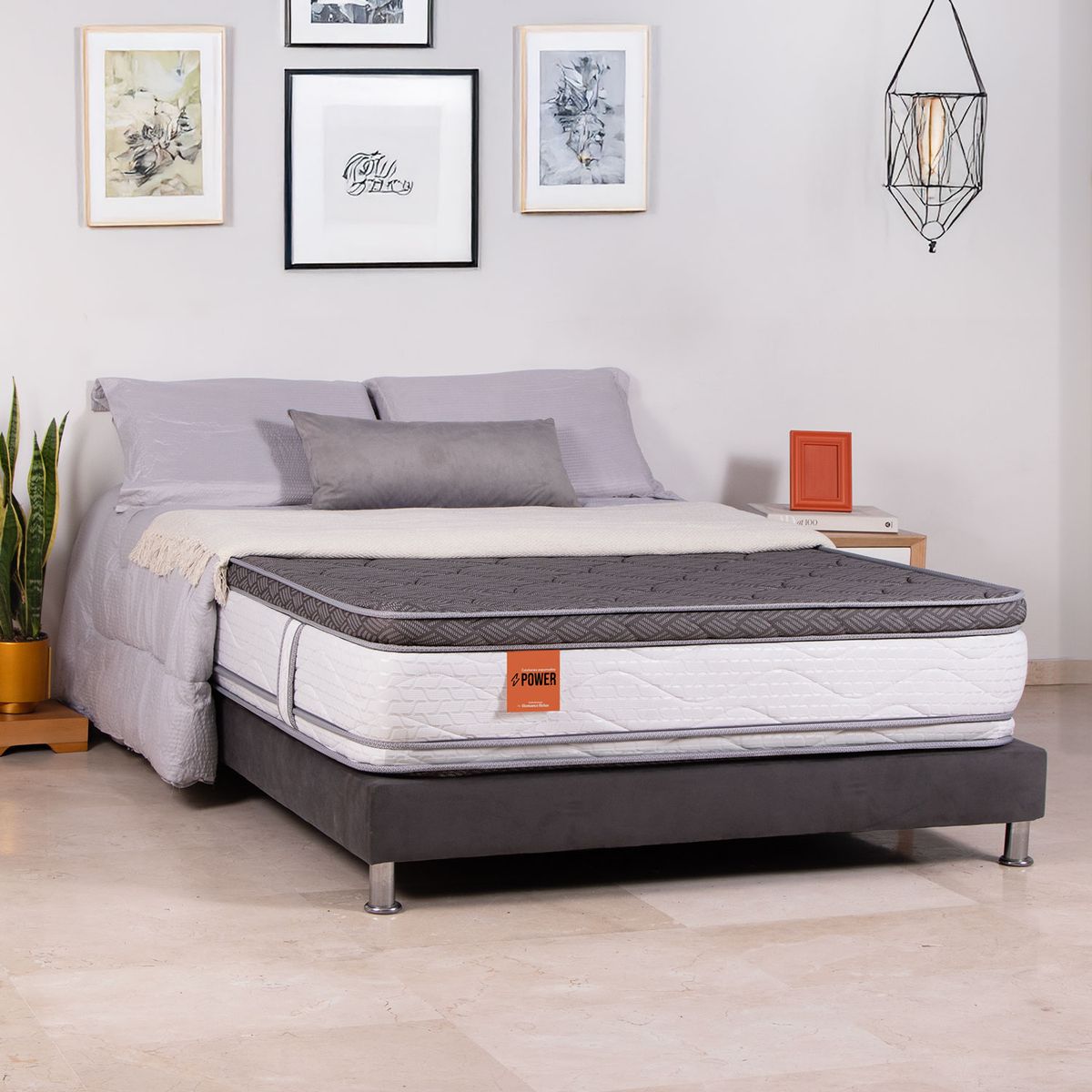 COLCHONES ROMANCE RELAX - Colchon Queen Firme Ortopédico Doble Cara Espumado Power Crux 160 x 190 cm + Almohada Romance Relax